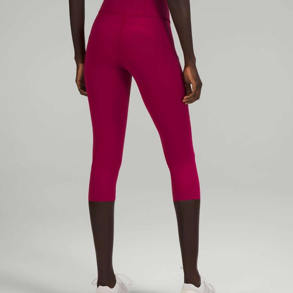 Lululemon Fast and Free High-Rise Crop 19" Pomegranate